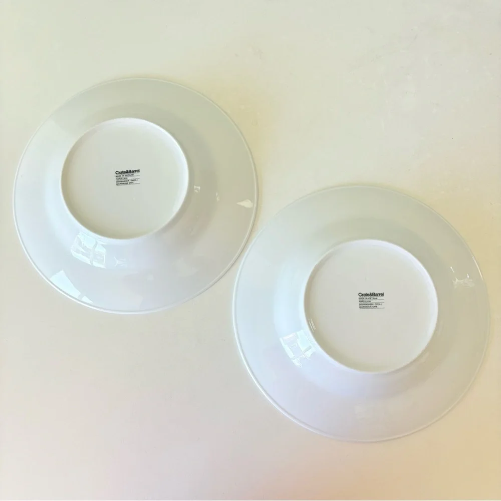 Crate & Barrel White Ceramic Pasta Bowls